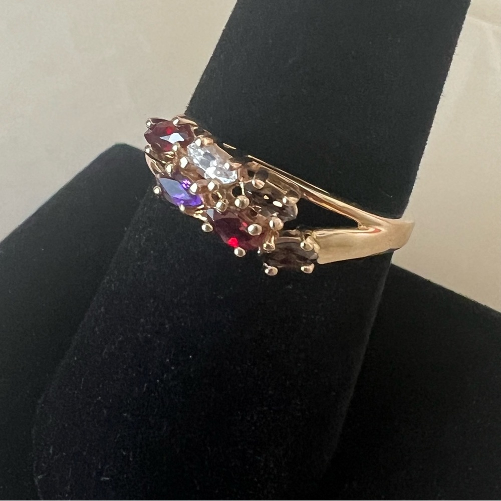 10k Solid Gold Assorted Marquise Shaped Gemstone … - image 2